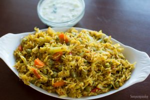 Cauliflower masala rice bhath